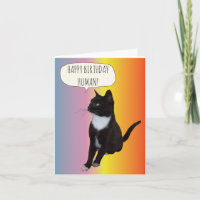 Schwarz-Weiß-Katze-Geburtstagskarte personalisiere