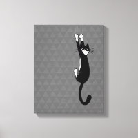 Schwarz-Weiß-Katze hängt | Lustige Smoking-Katze