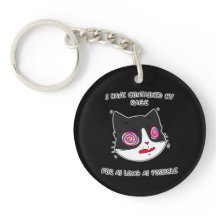 Schwarz-Weiß-Katze mit lustigem Text