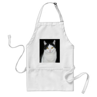 Schwarz-Weiß-Katze-Portrait Schürze