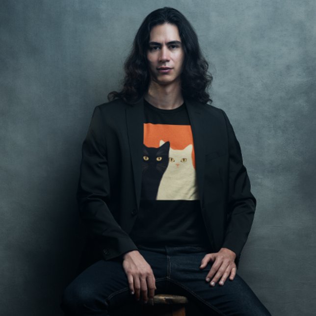 Schwarz-Weiß-Katze T-Shirt (Von Creator hochgeladen)