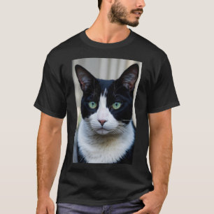 Schwarz-Weiß-Katze T-Shirt
