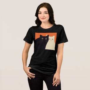 Schwarz-Weiß-Katze T-Shirt Tri-Blend Shirt
