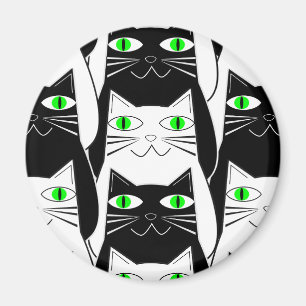 Schwarz-Weiß-Katzen Magnet