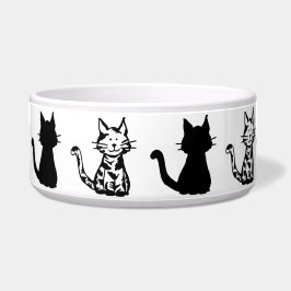 Schwarz-Weiß-Katzen Muster Große Pet Bowl Napf