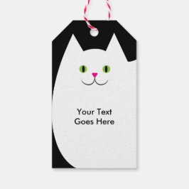 Schwarz-Weiß-Katzendesign Geschenkanhänger