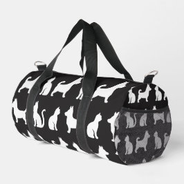 Schwarz-Weiß-Katzenkorgi Muster Pet Liebhaber Nied Duffle Bag