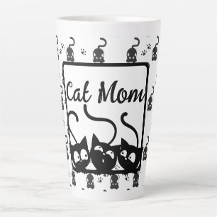 Schwarz-Weiß-Katzenmutter Milchtasse