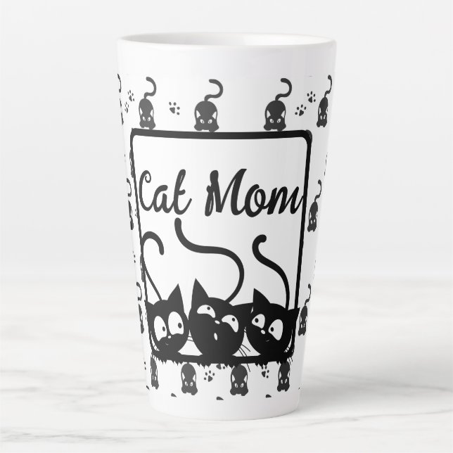 Schwarz-Weiß-Katzenmutter Milchtasse (Vorderseite)