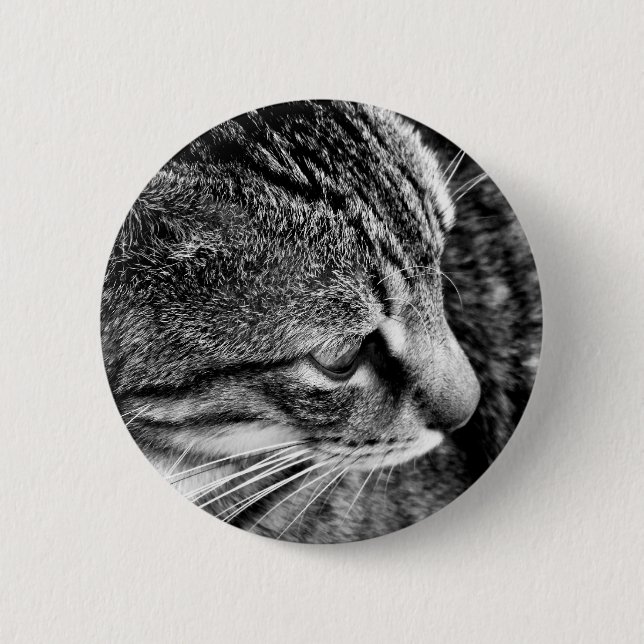 Schwarz-Weiß-Katzenschaltfläche Button (Vorderseite)