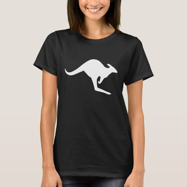Schwarz-Weiß Kaution Kangaroo T-Shirt (Vorderseite)