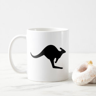 Schwarz-Weiß Kaution Kangaroo Tasse