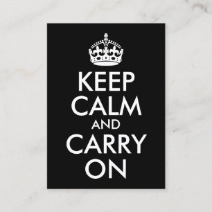 Schwarz-Weiß Keep Calm und Mach Weiter Visitenkarte