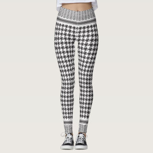 Schwarz-Weiß-Keffiyeh Leggings