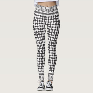 Schwarz-Weiß-Keffiyeh Leggings