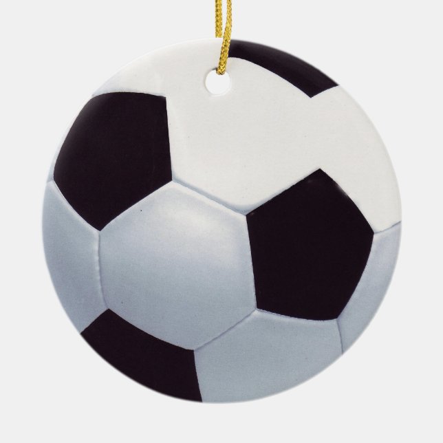 Schwarz-Weiß-Keramik Fußballball-Ornament Keramik Ornament (Vorne)