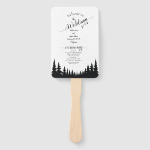 Schwarz-Weiß-Kiefern Winterhochzeit Fächer
