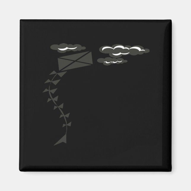 Schwarz-Weiß-Kite Magnet (Vorne)