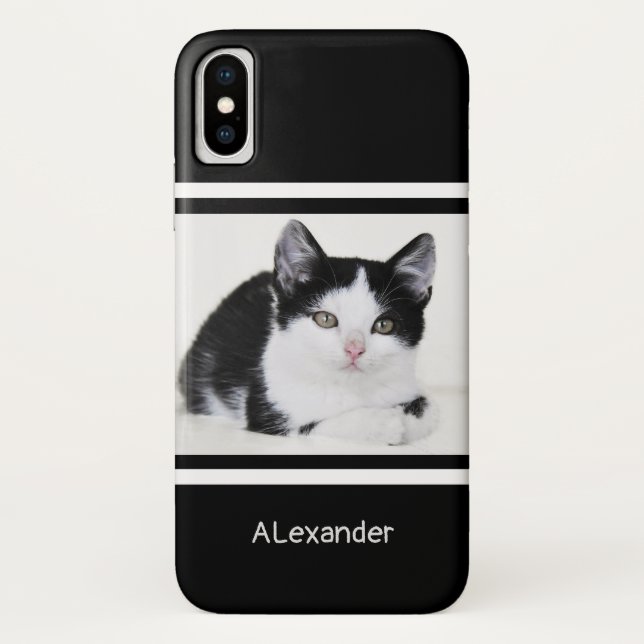 Schwarz-Weiß-Kitte Case-Mate iPhone Hülle (Rückseite)