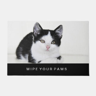 Schwarz-Weiß-Kitte Fußmatte