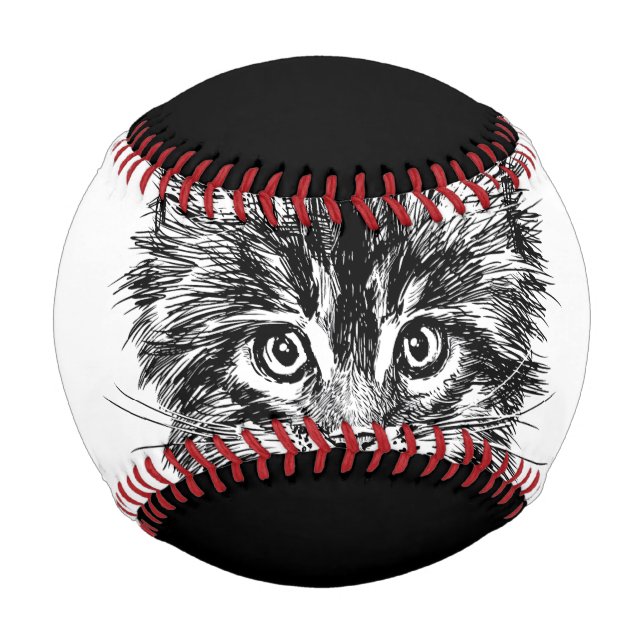Schwarz-Weiß-Kitten Baseball (Vorderseite)