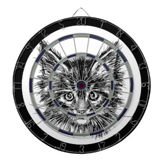 Schwarz-Weiß-Kitten Dartscheibe