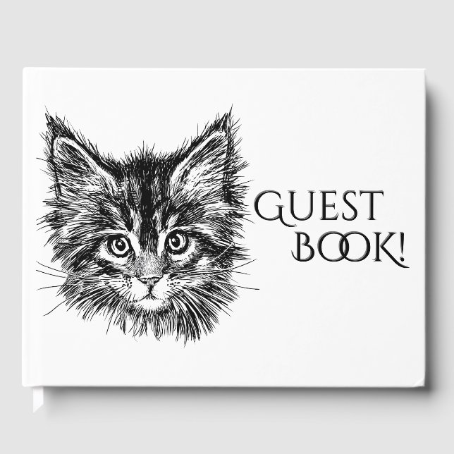 Schwarz-Weiß-Kitten Gästebuch (Vorderseite)