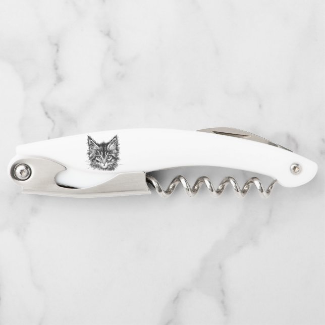 Schwarz-Weiß-Kitten Kellnermesser (Vorderseite)