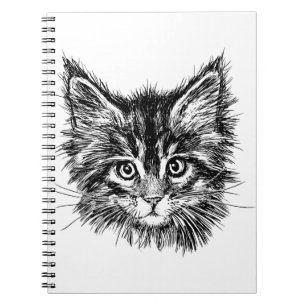 Schwarz-Weiß-Kitten Notizblock