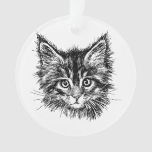 Schwarz-Weiß-Kitten Ornament
