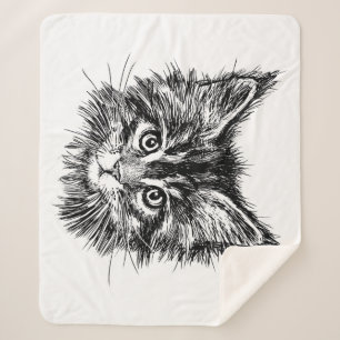 Schwarz-Weiß-Kitten Sherpadecke