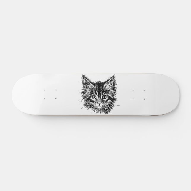 Schwarz-Weiß-Kitten Skateboard (Horizontal)