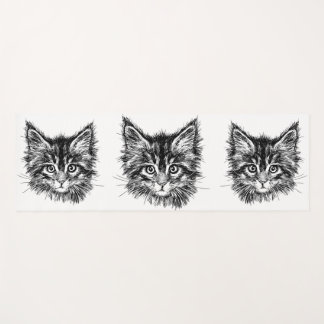 Schwarz-Weiß-Kitten Yogamatte