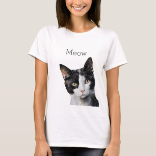 Schwarz-weiß Kitty Cat T-Shirt