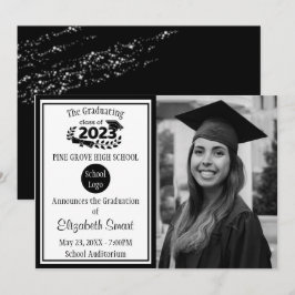 Schwarz-Weiß-Klasse des Abschlusses 2023 Einladung