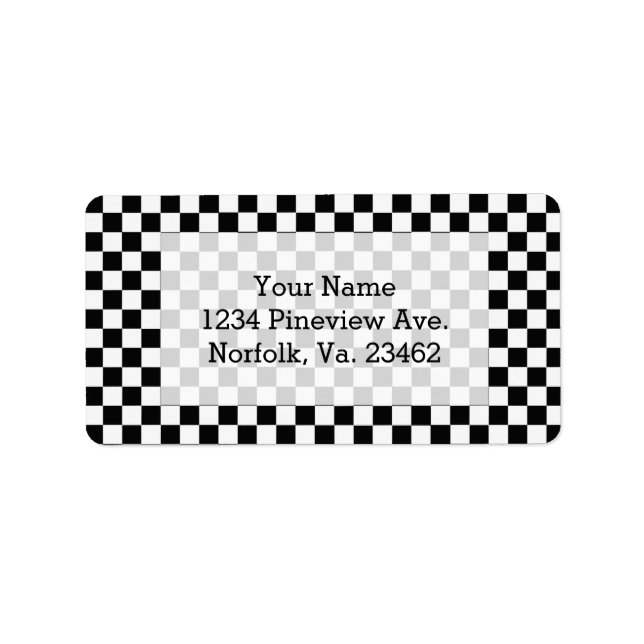 Schwarz-Weiß-Klassik-Karton von STaylor Adressaufkleber (Vorne)