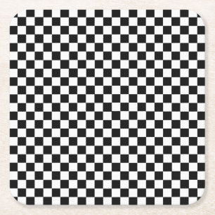 Schwarz-Weiß-Klassik-Karton von STaylor Rechteckiger Pappuntersetzer