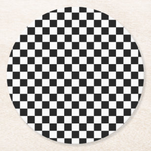 Schwarz-Weiß-Klassik-Karton von STaylor Runder Pappuntersetzer