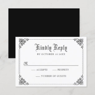 Schwarz-Weiß-Klassik RSVP Karte