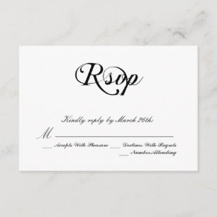 Schwarz-Weiß-Klassik RSVP Karte