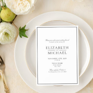 Schwarz-Weiß-Klassik-Script-Post Hochzeitsbrot Einladung