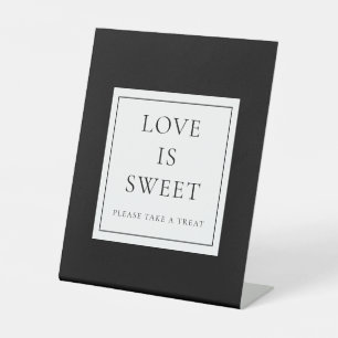 Schwarz-Weiß-Klassiker Elegante Liebe ist süß Sockelschild