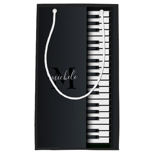 Schwarz-Weiß-Klavier Kleine Geschenktüte (Vorderseite)
