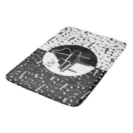 Schwarz-Weiß-Klavierdesign Badematte
