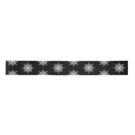 Schwarz-Weiß-Kleber-Schneeflockenmuster Satinband
