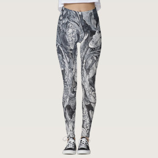 Schwarz-Weiß-Koi-Fisch Leggings