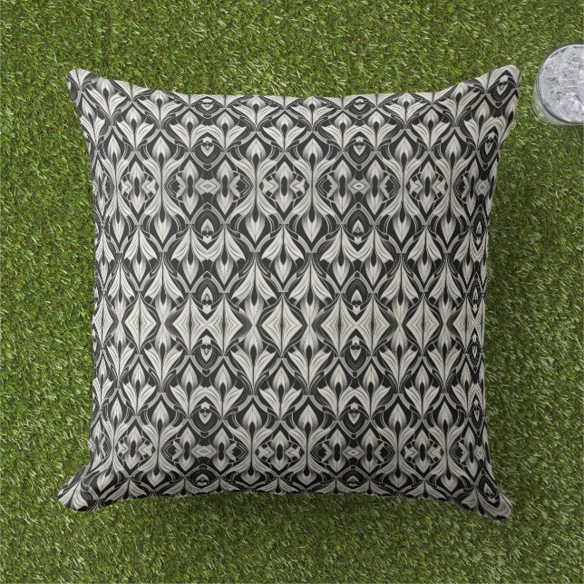 Schwarz-Weiß-Kontrast Kissen (Gras)