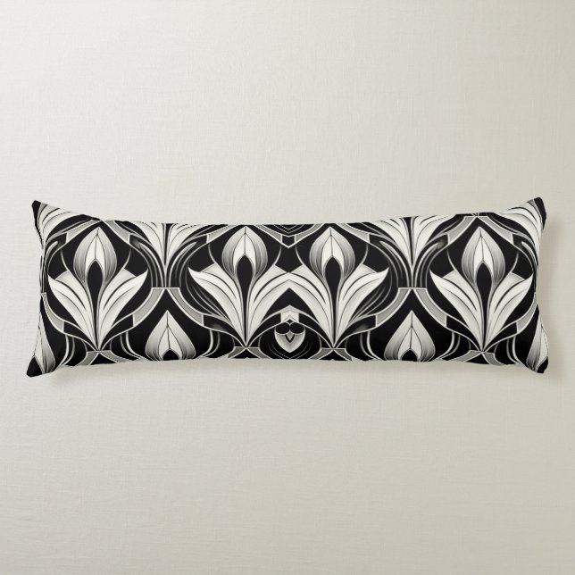 Schwarz-Weiß-Kontrast Seitenschläferkissen (Vorderseite)