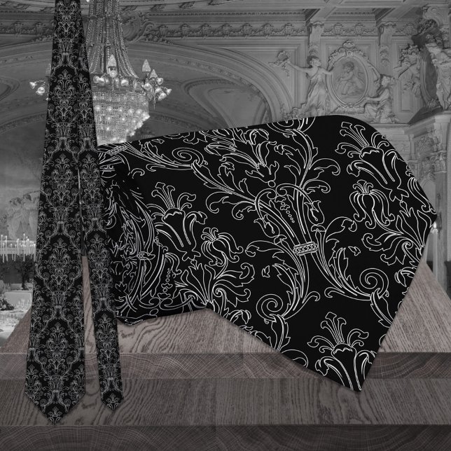 Schwarz-Weiß-Kontur Krawatte (Von Creator hochgeladen)