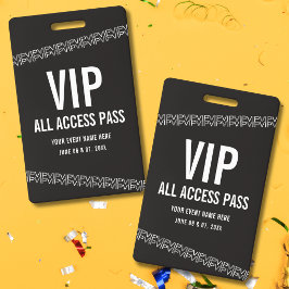 Schwarz-Weiß-Konzertticket VIP All Access Pass Ausweis